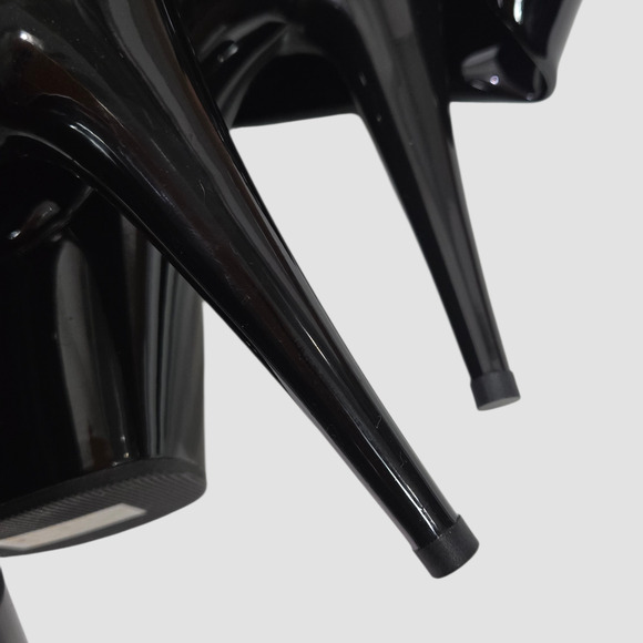 Pleaser Delight 3023 Platform Stiletto Boots Black Patent Thigh High OTK Heels 8 - Picture 11 of 14